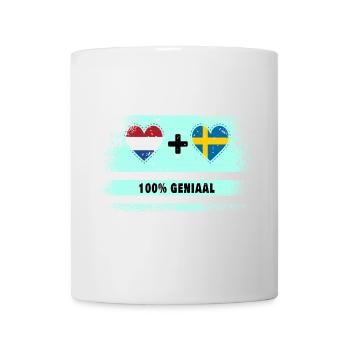 Drapeau 100% Genius de la Suède et des Pays-Bas - Mug blanc - blanc - Devant