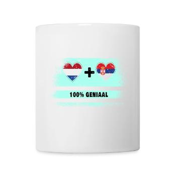 Serbie et Pays-Bas 100% Genius flag - Mug blanc - blanc - Devant