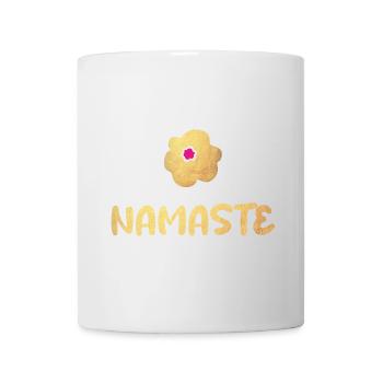 Namaste Yoga Blume Gold Meditation vibes om - Tasse - Weiß - Vorne