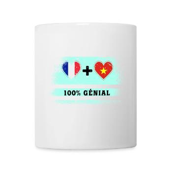 Flagge Frankreich und Vietnam 100% genial - Tasse - Weiß - Vorne