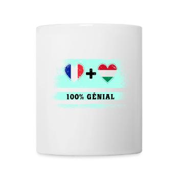 France and Hungary 100% awesome flag - Mug - white - Front