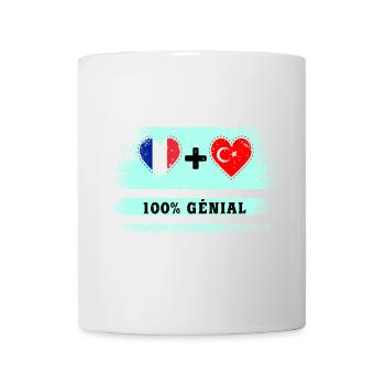 Drapeau France et Turquie 100% génial - Mug blanc - blanc - Devant