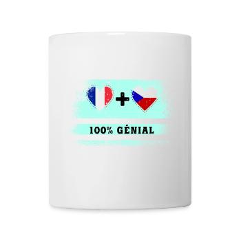 Drapeau France et République tchèque 100% génial - Mug blanc - blanc - Devant