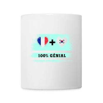 Drapeau France et Corée du Sud 100% génial - Mug blanc - blanc - Devant