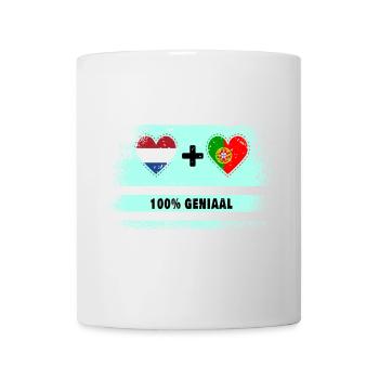 Portugal and the Netherlands 100% Genius flag - Mug - white - Front