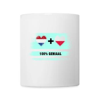 Poland and the Netherlands 100% Genius flag - Mug - white - Front