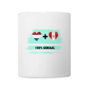 Peru and the Netherlands 100% Genius flag - Mug - white - Front