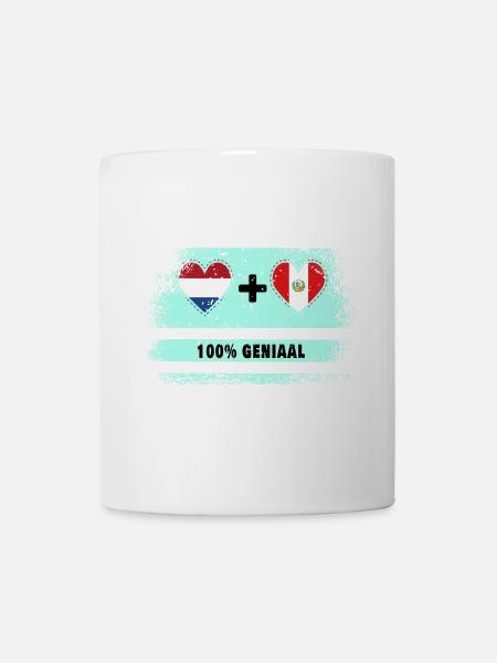 Peru und Niederlande 100% Genius Flagge - Tasse - Weiß