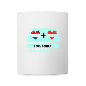 Autriche et Pays-Bas 100% Genius flag - Mug blanc - blanc - Devant