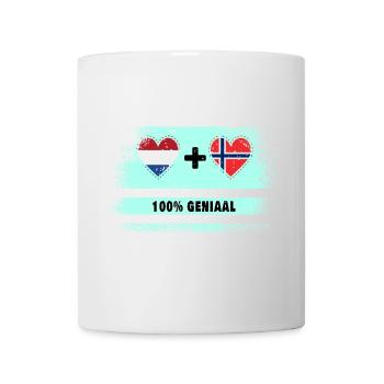 Norway and the Netherlands 100% Genius flag - Mug - white - Front