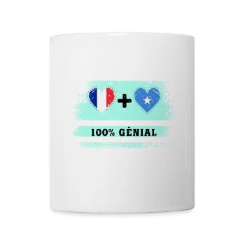 Drapeau France et Somalie 100% génial - Mug blanc - blanc - Devant