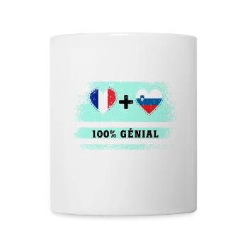 France et Slovénie Drapeau 100% génial - Mug blanc - blanc - Devant