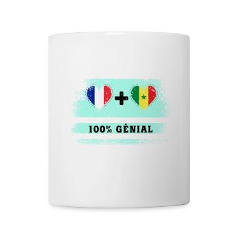 Drapeau France et Sénégal 100% génial - Mug blanc - blanc - Devant
