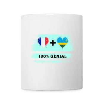Drapeau France et Rwanda 100% génial - Mug blanc - blanc - Devant