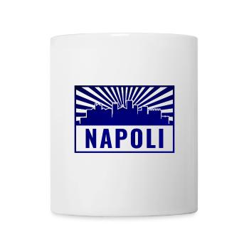 Tampon bleu Napoli Skyline - Mug blanc - blanc - Devant