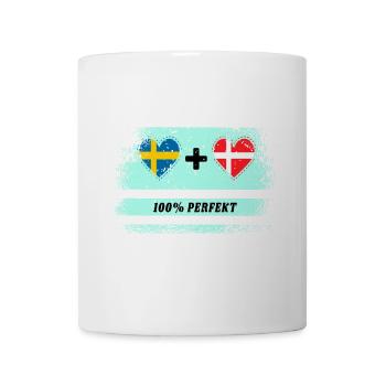 Danemark et Suède 100% Parfait / Cadeau - Mug blanc - blanc - Devant