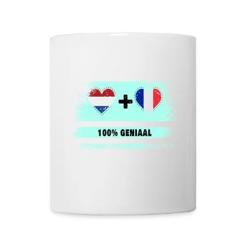 France and the Netherlands 100% Genius flag - Mug - white - Front