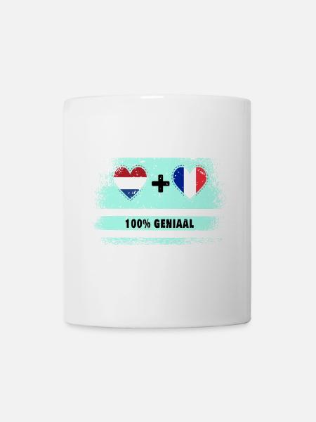 Frankreich und Niederlande 100% Genius Flagge - Tasse - Weiß