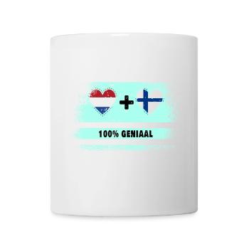Finland and the Netherlands 100% Genius flag - Mug - white - Front