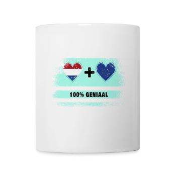 Europe and the Netherlands 100% Genius flag - Mug - white - Front