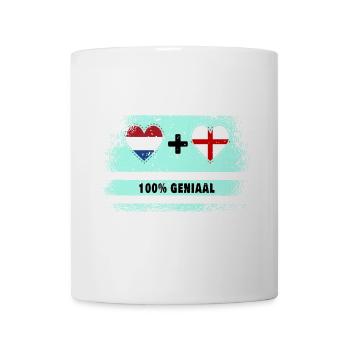 England and The Netherlands 100% Genius flag - Mug - white - Front