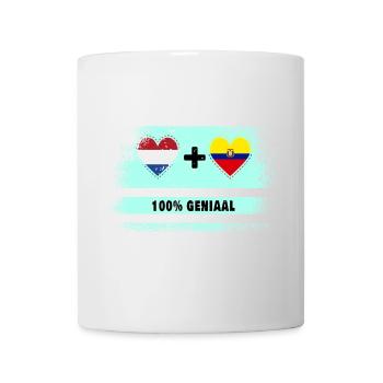 Ecuador and the Netherlands 100% Genius flag - Mug - white - Front
