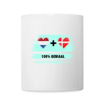 Denmark and the Netherlands 100% Genius flag - Mug - white - Front