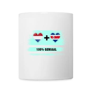 Costa Rica and The Netherlands 100% Genius flag - Mug - white - Front