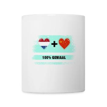 China and the Netherlands 100% Genius flag - Mug - white - Front