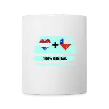 Chile and the Netherlands 100% Genius flag - Mug - white - Front