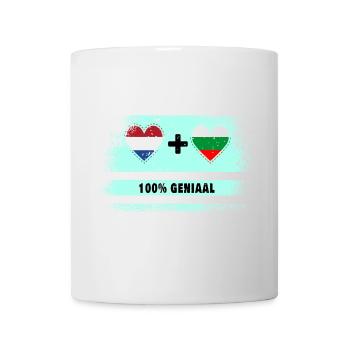 Bulgaria and the Netherlands 100% Genius flag - Mug - white - Front