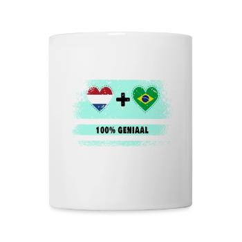 Brésil et Pays-Bas Drapeau 100% Genius - Mug blanc - blanc - Devant