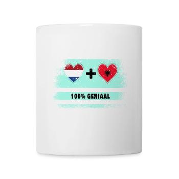 Netherlands and Albania 100% Genius flag - Mug - white - Front