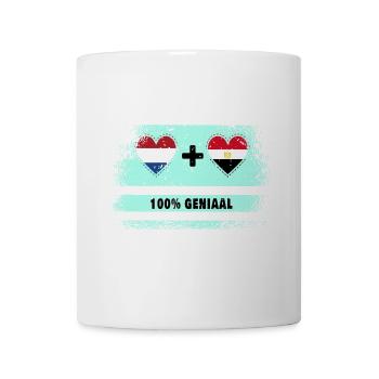 Netherlands and Egypt 100% Genius flag - Mug - white - Front