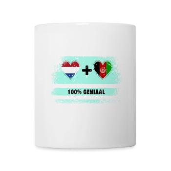 Afghanistan and the Netherlands 100% Genius flag - Mug - white - Front