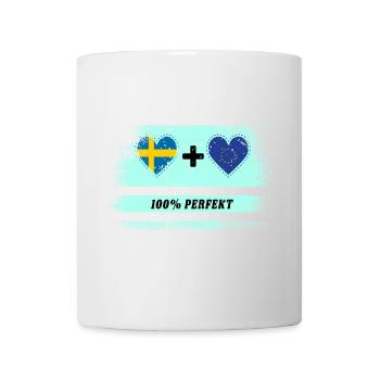 Europa und Schweden 100% perfekt / Geschenk - Tasse - Weiß - Vorne