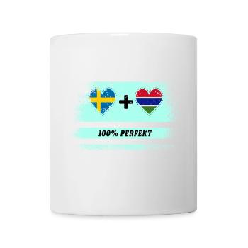 Gambia und Schweden 100% perfekt / Geschenk - Tasse - Weiß - Vorne