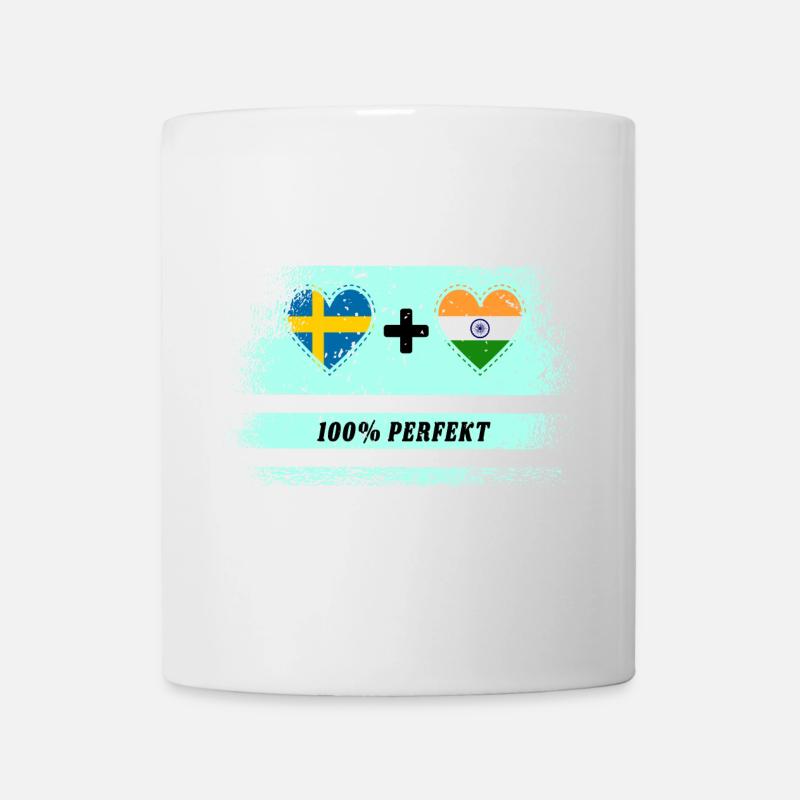 Indien und Schweden 100% perfekt / Geschenk - Tasse - Weiß