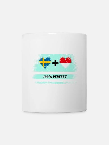 Indonesien und Schweden 100% perfekt / Geschenk - Tasse - Weiß