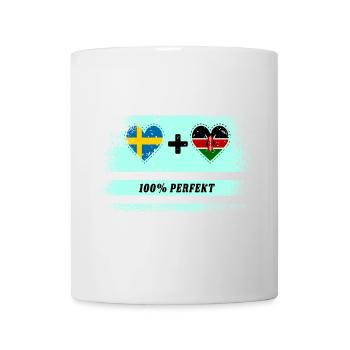 Kenia und Schweden 100% perfekt / Geschenk - Tasse - Weiß - Vorne
