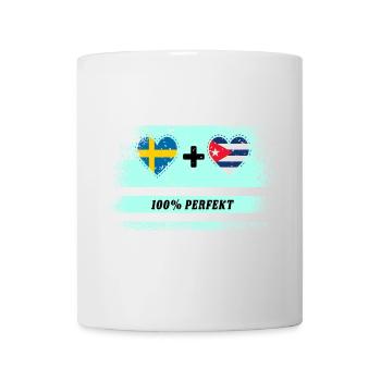 Kuba und Schweden 100% perfekt / Geschenk - Tasse - Weiß - Vorne