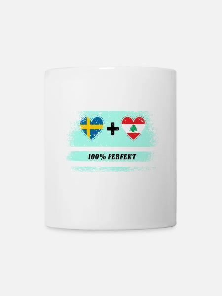 Libanon und Schweden 100% perfekt / Geschenk - Tasse - Weiß