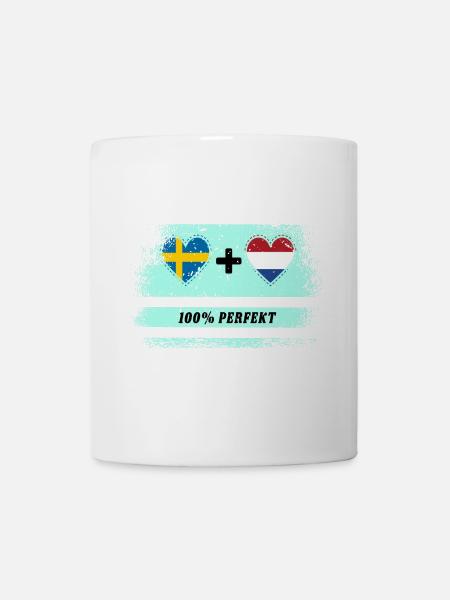 Niederlande und Schweden 100% perfekt / Geschenk - Tasse - Weiß