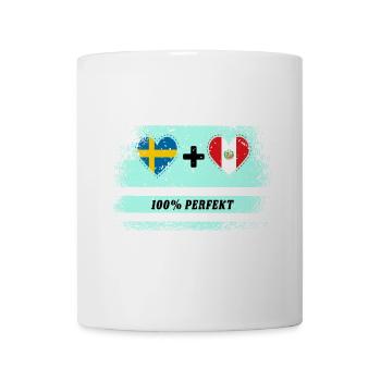 Pérou & Suède 100% Parfait / Cadeau - Mug blanc - blanc - Devant