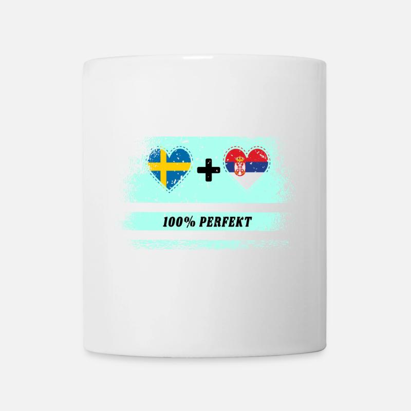 Serbien und Schweden 100% perfekt / Geschenk - Tasse - Weiß