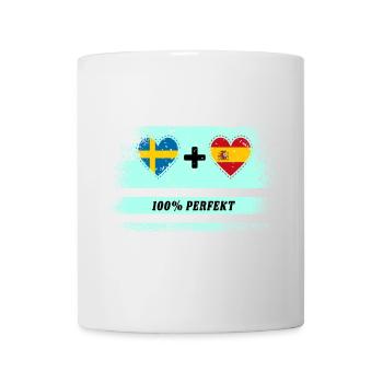 Spanien & Schweden 100% perfekt / Geschenk - Tasse - Weiß - Vorne