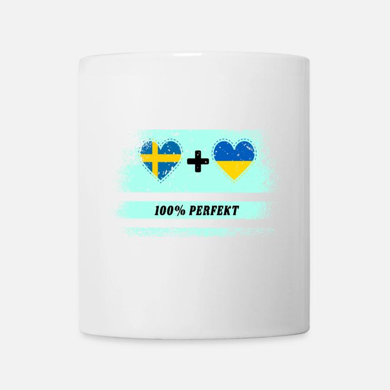 Ukraine und Schweden 100% perfekt / Geschenk - Tasse - Weiß