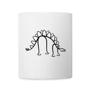 Dinosaur Stegosaurus Dino Line Art - Mug - white - Front