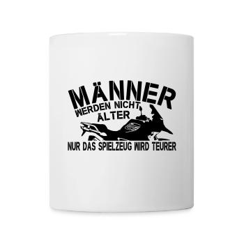 Lustiger Spruch Männer älter Motorrad Spielzeug - Tasse - Weiß - Vorne