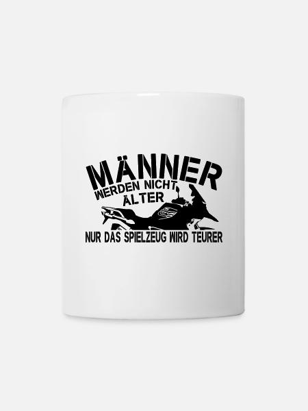 Lustiger Spruch Männer älter Motorrad Spielzeug - Tasse - Weiß